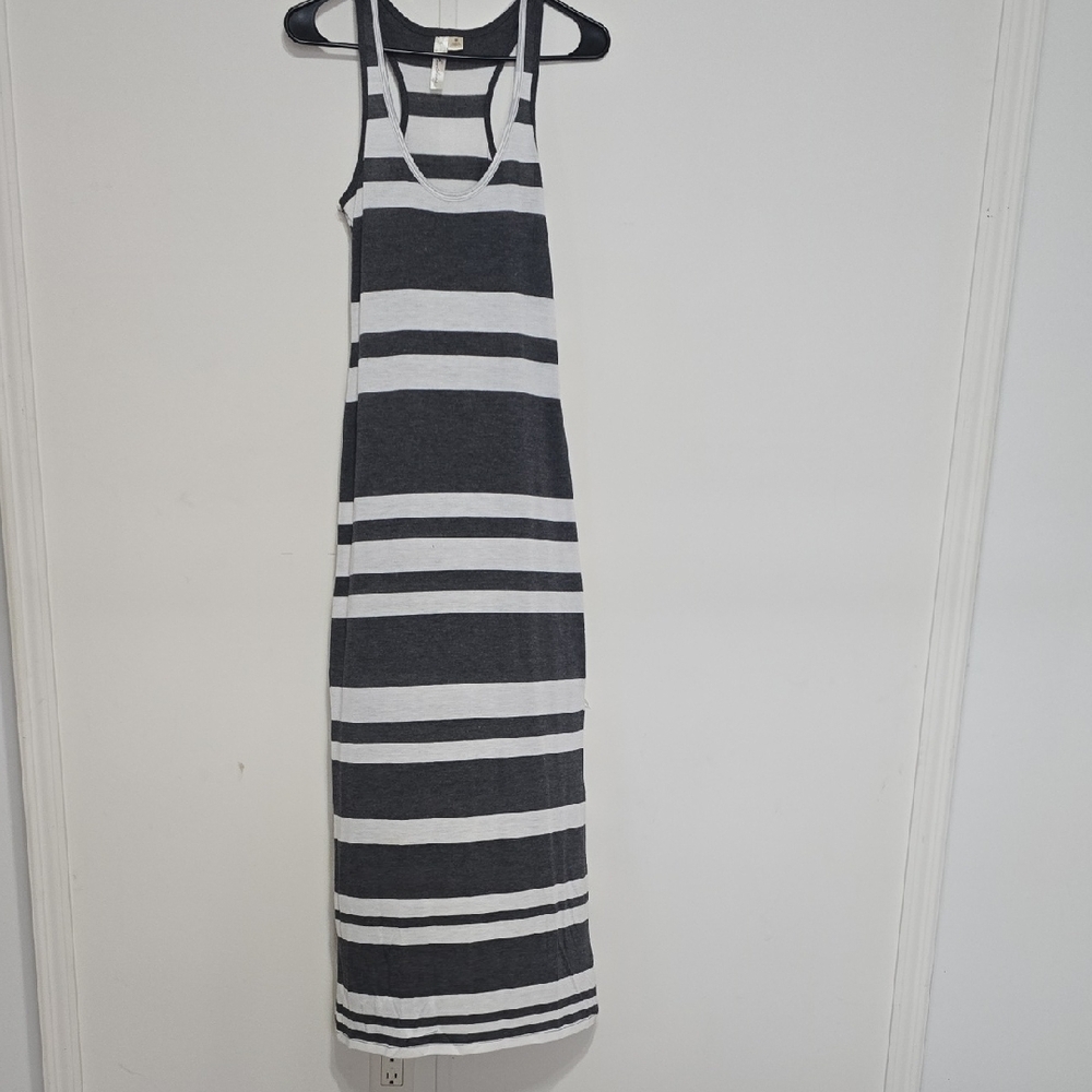 Feathers White and Black Halter Sundress Maxi
